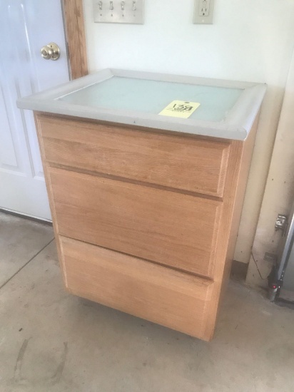 Oak 3 drawer cabinet