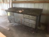 Approx. 6ft. Industrial work bench with drawers