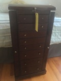 Cherry finish jewelry chest 40in Tall