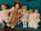 (2) Cathay collection dolls w/ porcelain heads, (3) other porcelain head dolls