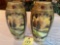 Pair Oriental hand painted vases, 12.5