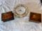 Reuge music box, musical jewel box, Sands of Time shell framed clocks