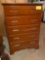 Pine 5-drawer chest.