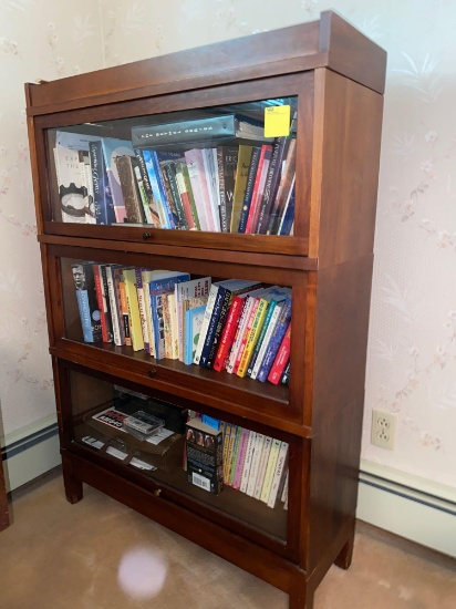 Old 3-section bookcase, 34" wide x 49" tall