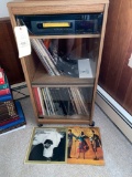 Entertainment cabinet w/ Fisher VCR, classical record albums