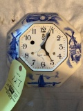 Holland 8-day porcelain clock, keywind. Has key