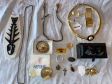 Costume jewelry, sterling crucifix, Monet pcs., Cole cuff links