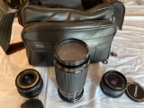 Bag w/ Zykkor 28mm lens, Kirin 80-200mm lens, Chinar 28mm lens