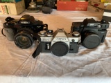(3) cameras - Canon AE-1, Minolta Maxxum 7xj, BGHelioflex 3000T