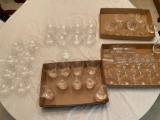 Set of various sized glasses, service for (8). (48) pcs. total