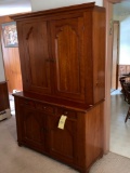 Antique 2-pc. Cherry wall cupboard