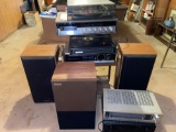 (3) receivers, (2) turn tables, stereo stand