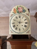 Grandfather clock w/ hand painted face, approx. 96