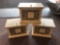 3 small wooden possibly recipe boxes