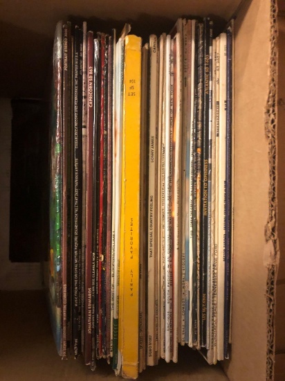 Box of LP records