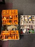 Two fishing tackle boxes full of tackle