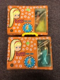 2 Tutti play cases, dolls, and accessories