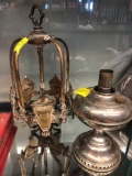 Metal oil lamp and brass hanging light fixture part