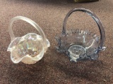 2 Fenton glass baskets
