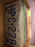 Collection of 40+ vintage license plates mostly Ohio