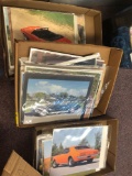 Three flats of photo pages of vintage hot Rod cars