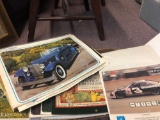 Vintage car calendars and placemats