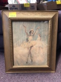 Vintage ballerina artwork framed