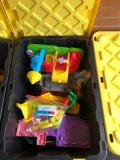 Heavy duty tote with toddler toys, Little People