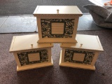 3 small wooden possibly recipe boxes