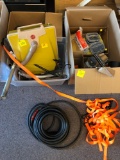Tie down straps, extension cords, screws, air hose