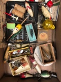 Collection of vintage fishing items