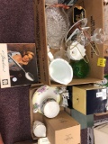 3 boxes of Crystal, willow tree, milk glass, etc.