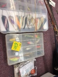 2 tackle boxes and bag of lures