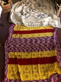 Quilt and knitted blanket