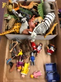 Plastic toy animals and figurines
