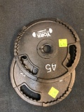 2- 45lb York weight plates