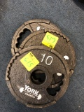 3- 10lb York weight plates