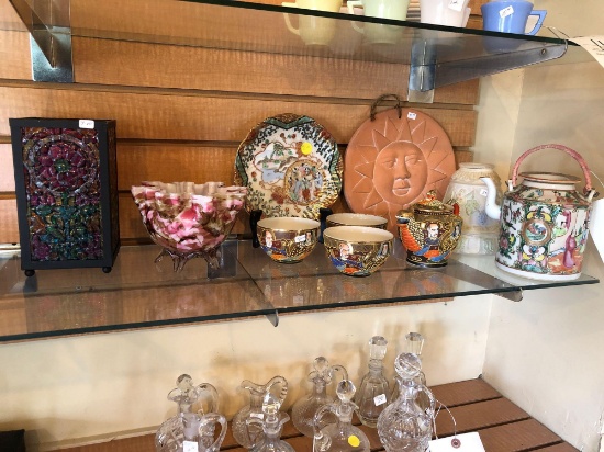 Oriental Tea Set, Art Glass