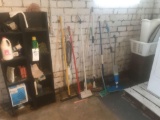 Cleaning tools, hamper, clothes baskets, shelves