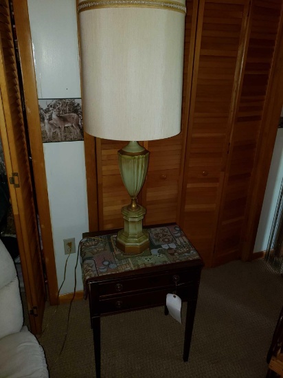 2 Drawer Side Table, Lamp