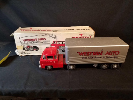 Marx western auto tractor and trailer