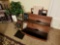 Plant stand, prints, shelf