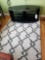 Oval TV stand, rug