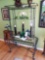 Iron rack with glass shelving