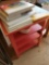 Small stand, blank canvases