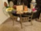Foyer glass-top table, decor items