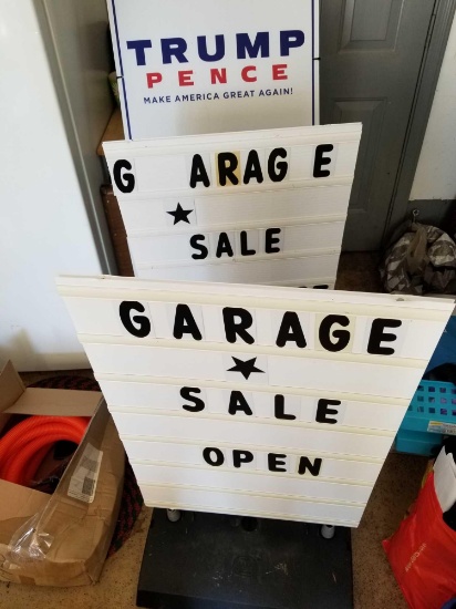 sale signs with letters, political signs