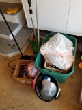 Floor lamp, art supplies, paint supplies