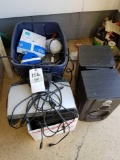 DVD player, speakers, battery charger, hardware