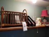 Magazine rack, lamp, misc